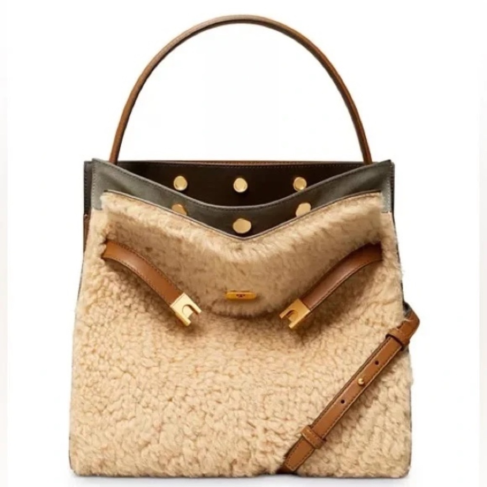 NWT Tory Burch Lee Radziwill Double Bag 100% Sheep/Suede with Dust Bag